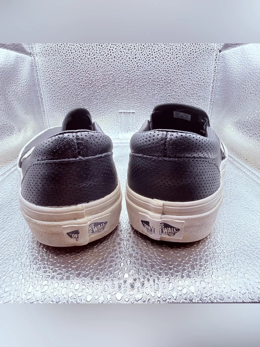 Vans Men's Slip-On Perforated Black and White Casual Shoes